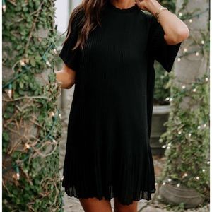 Mini Black Accordion Dress